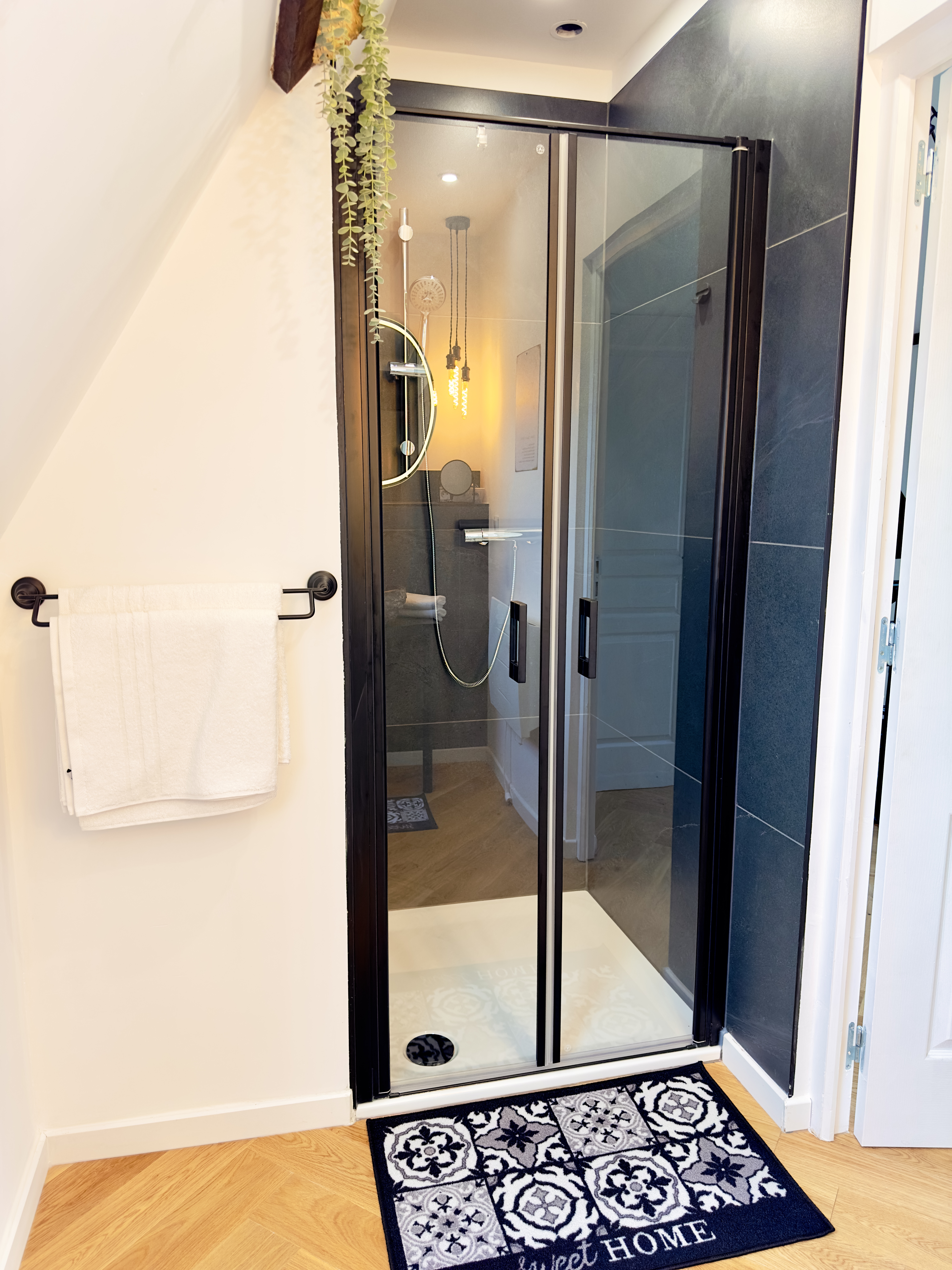 geräumige Dusche in La Benoiterie