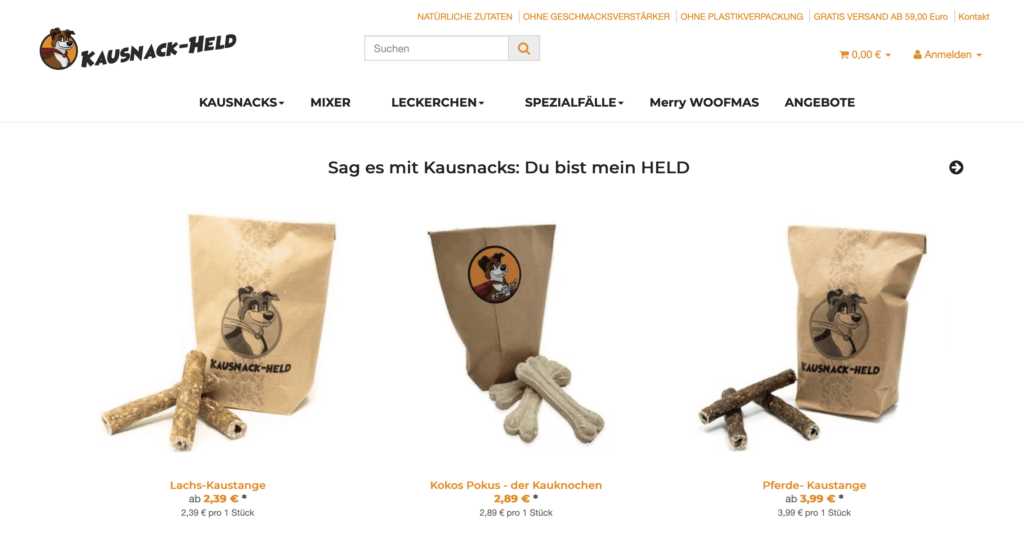 Sag es mit Kausnacks: Du bist mein HELD